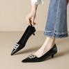 Slim Heels Pointed-toe Professional High Heels Women's Rhinestone Shallow Toe Commuting Single Shoes