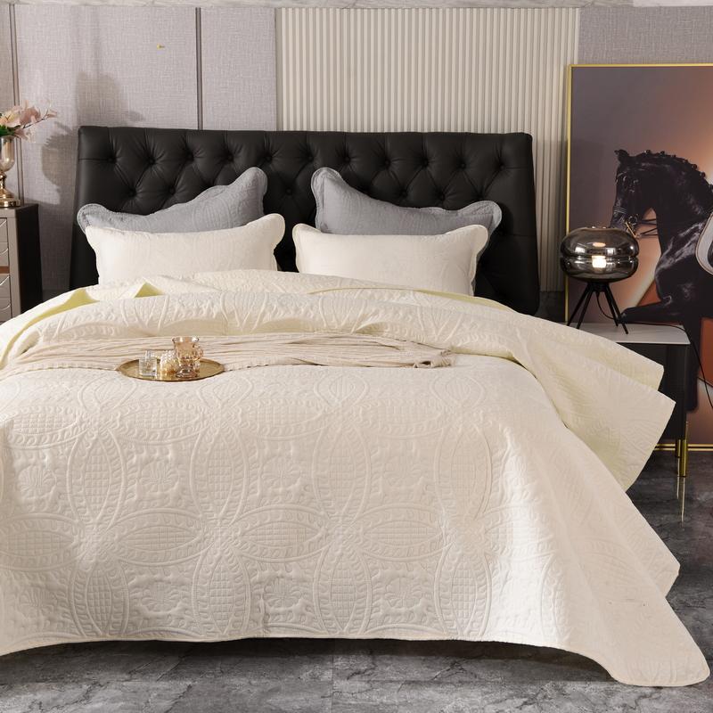 Solid Color Bedspread High Quality Fancy Sewing Blanket Luxury Nordic Decorative Bed Cover Single Double King Size Coverlet