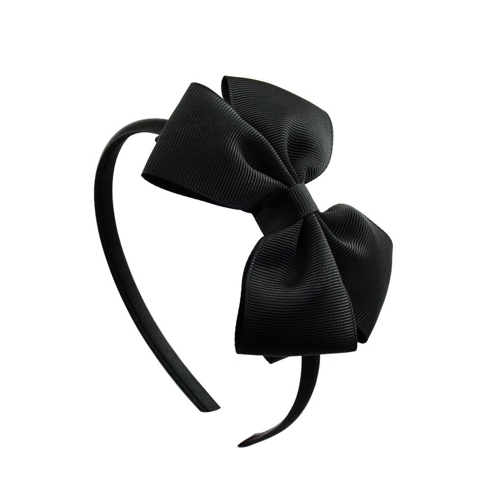 New Fashion Layered Hairbands Solid Grosgrain Ribbon Bows Headband Handmade Boutique Hairhoop Hair Accessories For Women Girls