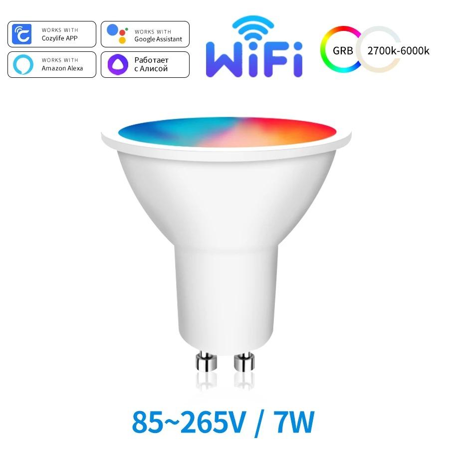 WiFi Smart Bulb Dimmable LED Light Bulb 16 миллионов цветов Cozylife RGB Светодиодная лампа GU10 Голосовое управление Alexa Google Home