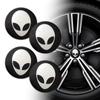 4pcs/set Upgrade Your Ride with These 4 Alien Skull 56mm Car Wheel Center Hub Cap Emblem Stickers Perfect for Cars Motorcycles, Trucks & SUVs!