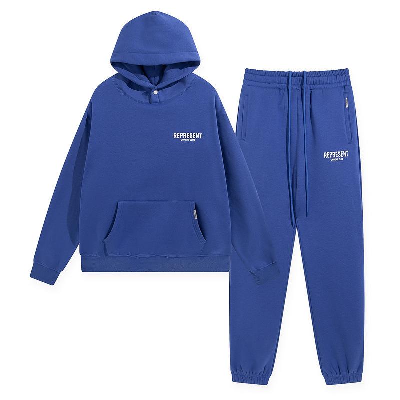 REPRESENT Autumn Trendy Hooded Sweatshirt Jacket & Loose Sports Sweatpants Set