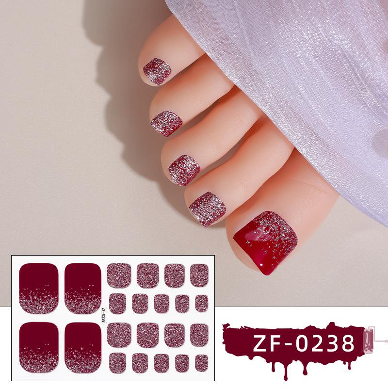 New Foot Stickers, Nail Art Stickers, Waterproof Onion Powder 5D Imitation Diamond Toenail Stickers