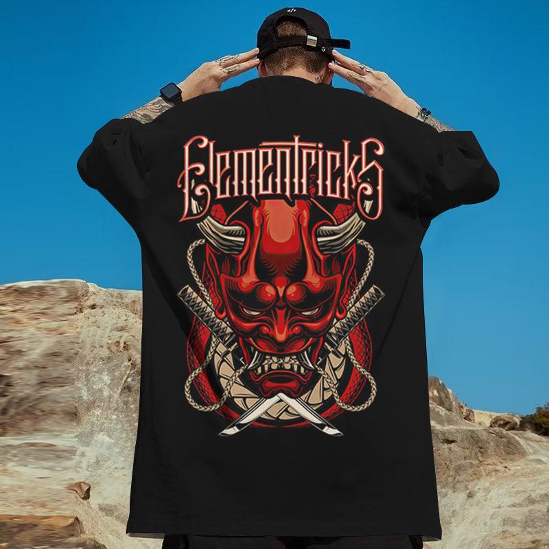 Мужские футболки с 3d японским принтом «Призрачный воин», мужская футболка, футболки в стиле хип-хоп, футболка большого размера, мужская одежда, винтажные уличные топы 2024