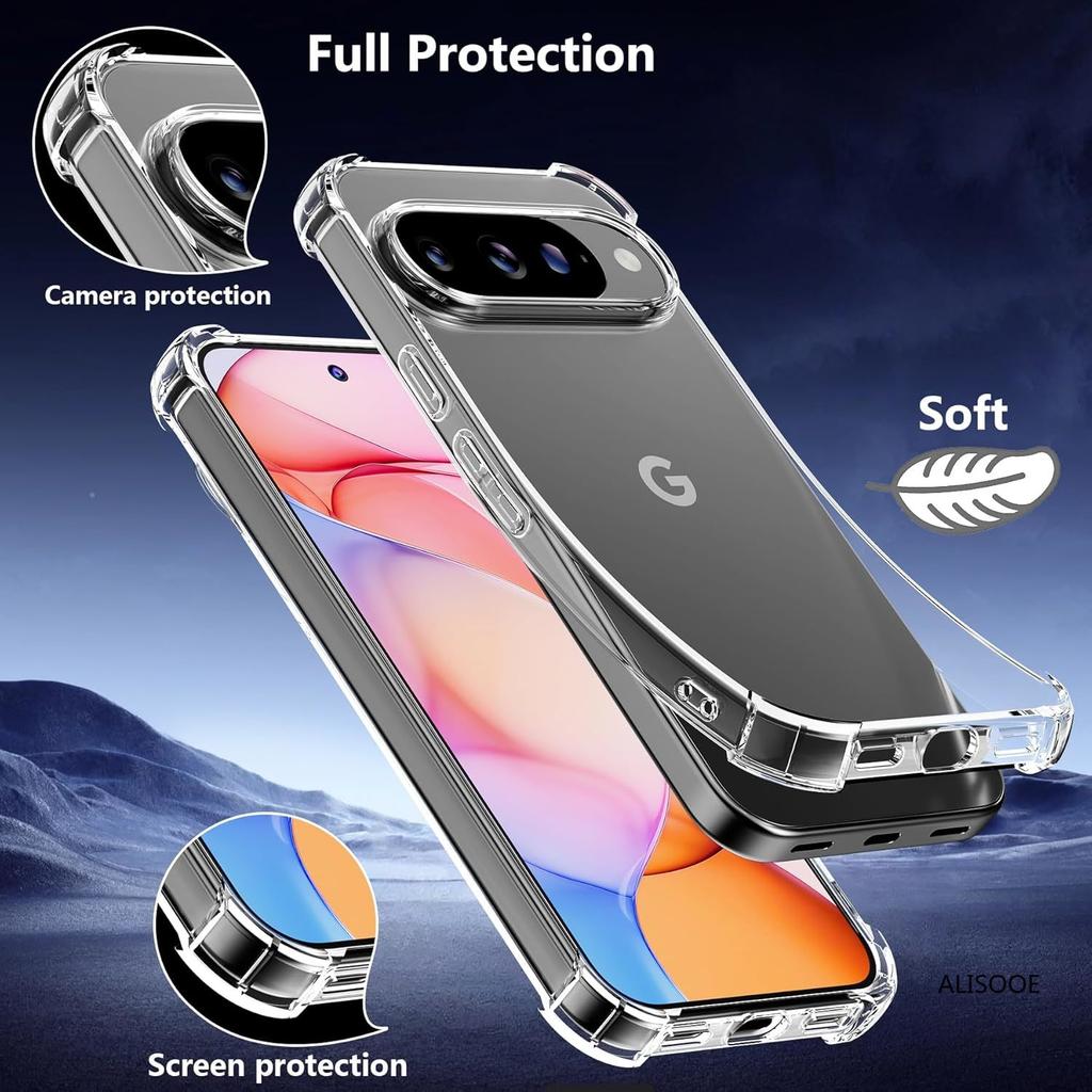 Прозрачный чехол для Google Pixel 9 10 Pro XL 5G Pixel10 Pixel9 Чехол Прозрачный Тонкий Мягкий ТПУ Защитный Чехол Funda Накладка Capa