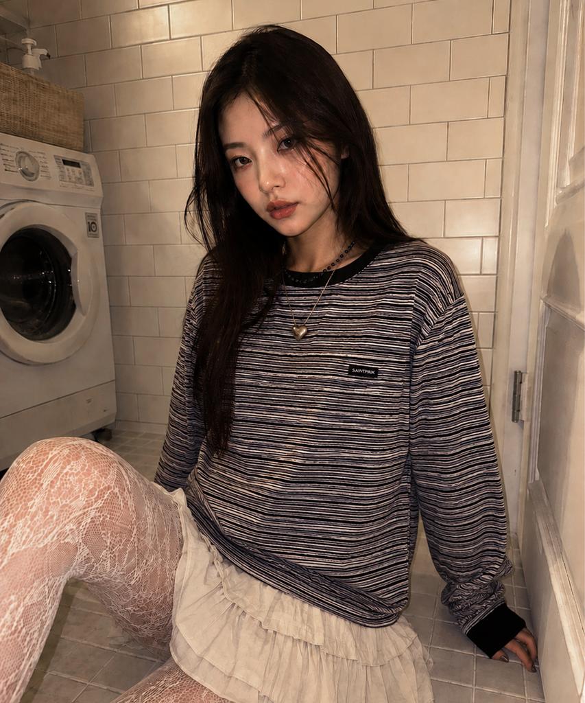 SAINTPAIN Sp Cross Logo Multi-Stripe Long Sleeve Black