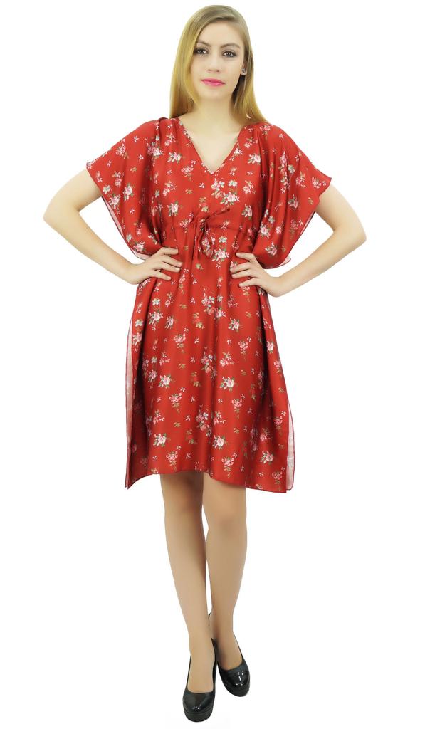 Bimba Женское черное атласное кимоно с цветочным принтом для подружки невесты на шнурке