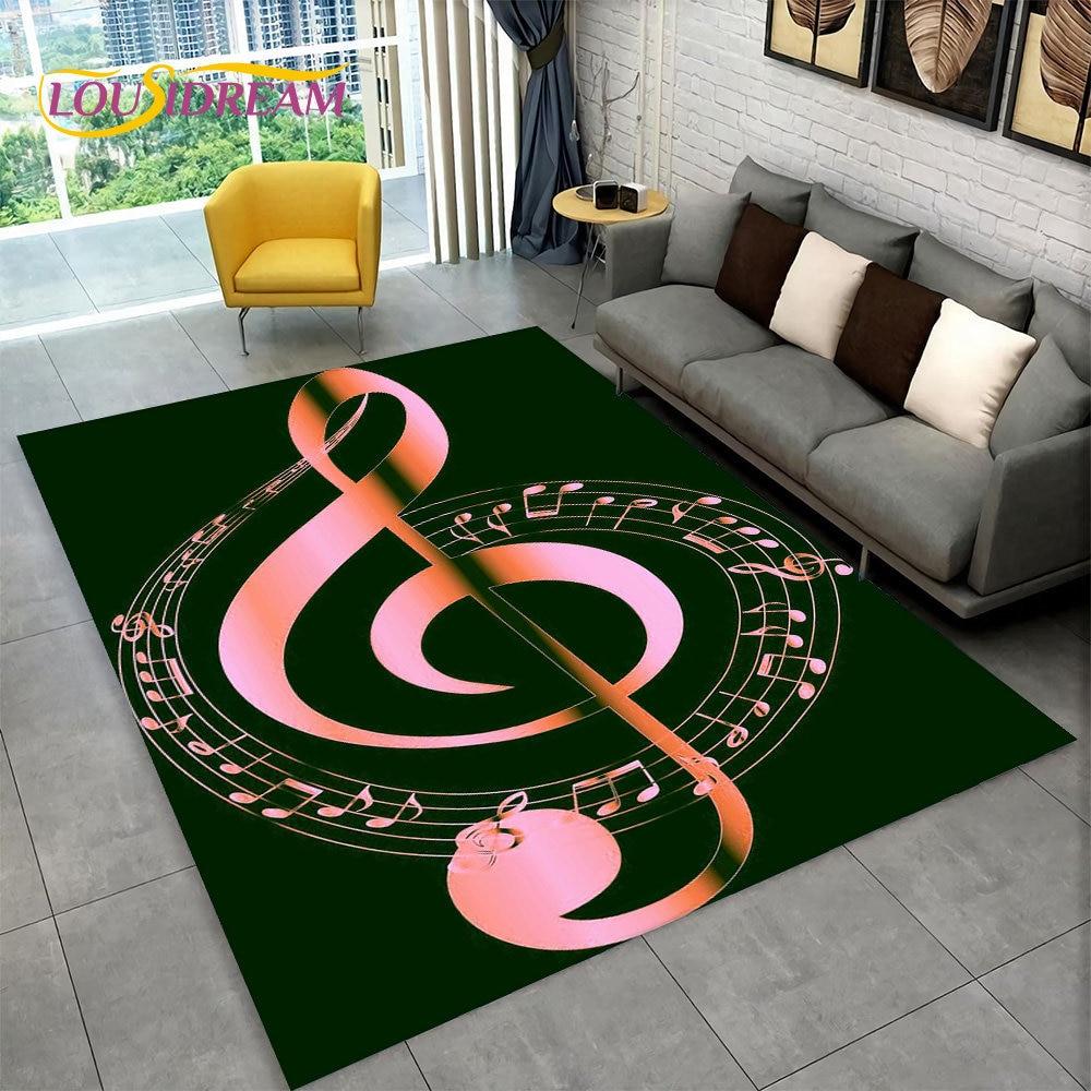 3D-музыка, музыкальная нота, фортепианное искусство, большой ковер, ковер для гостиной, спальни, дивана, коврик для двери, детский нескользящий напольный коврик