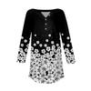 3/4 Length Sleeve Womens Tops Summer T-Shirts Floral Print V Neck Casual Basic Tee Button Shirts Tunic Tops