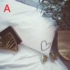 1pc Heart Embroidery Pillowcases White/Grey Cotton Pillow Cover for Mr Mrs Couple Bed Sleeping