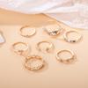 iF ME 7PCS Boho Knuckle Stacking Rings Set Gifts for Women Teen Girls Dainty Gold Zircon Crystal  Moon Snake Joint Knot Mid Ring