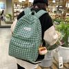 Plaid Schoolbag Women's Large Capacity Backpack Junior Senior High School Student Backpack