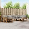 Outdoor Sofa Set with Cushions 6 pcs Natural and Light Grey