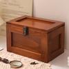 1 шт., вместительный винтажный деревянный ящик для хранения с замком и ключом, многоцелевой шкаф для хранения сувениров и сокровищ, предметов искусства, хобби, ремесел, аксессуаров.