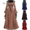 Fashion Goods Women Lace Up Long Sleeve Floor Length Medieval Dress Halloween Costume