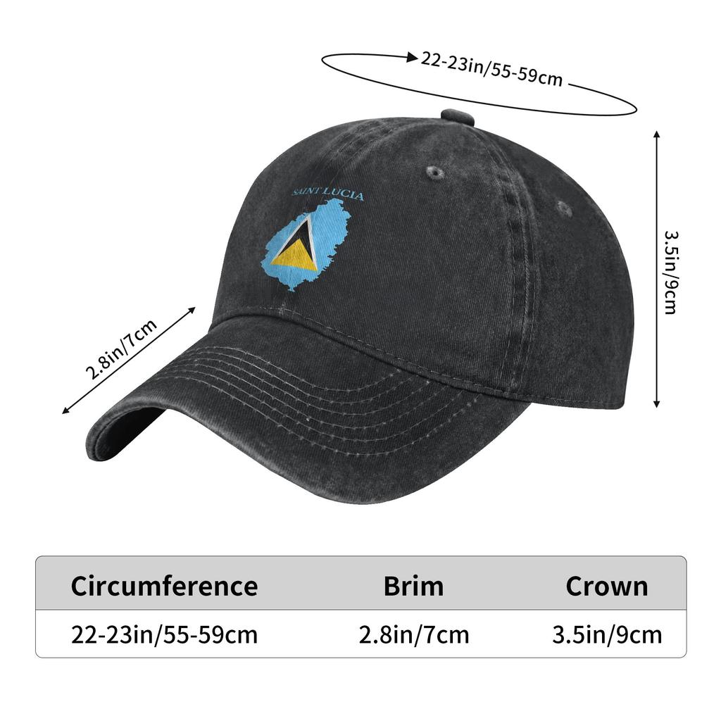 Saint Lucia Flag Sun Baseball Cap  Men Adult Print Trucker Hat Summer Streetwear Running Hippie Hot Sale Snapback Cap