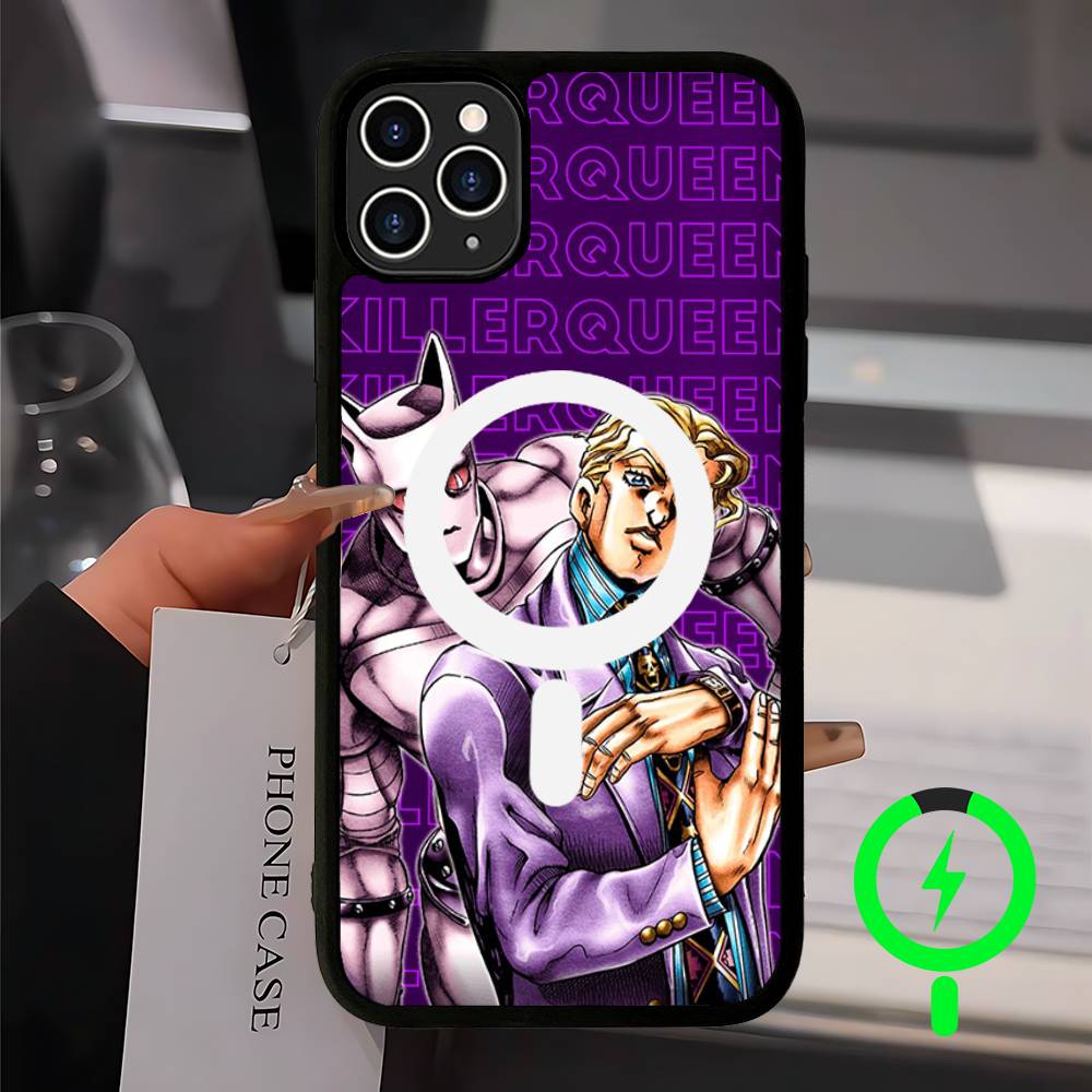 Аниме Jojo Bizarre Adventure Магнитный Матовый Чехол для Телефона Для IPhone 16 17 15 14 13 12 11 Для Magsafe Беспроводная Зарядка Обложка