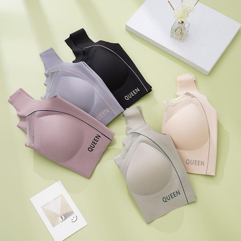 Women's Seamless Bra Beautiful Back Plus Size Bra Women's Gathering Bra No Steel Ring Sports Bra