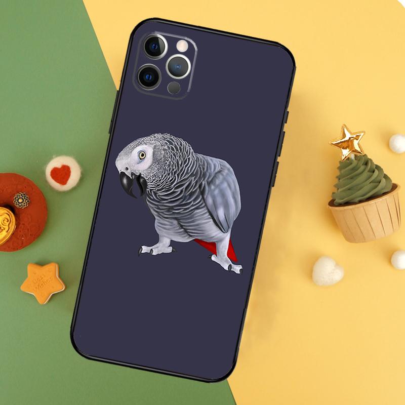 African Grey Parrot Phone Case For iPhone 17 16 14 13 12 11 15 Pro Max 12 13 Mini 16E 17 Air Shockproof Cover