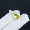 Beautiful Citrine Gemstone Silver Pendant In 925 Sterling Silver - Handmade Pear Design, Everyday Wear Minimalist Jewelry Birthday Gift