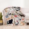 Cats In A Garden Flannel Blanket,Lightweight,Office Blanket,Sofa Blanket,Comfortable Blanket