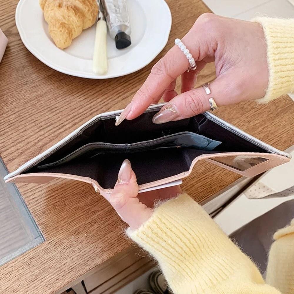 Versatile Portable Cat Printed Wallet Cute Multiple Card Short Leather Purse Card Pouch PU Leather Three Fold Wallet Girls