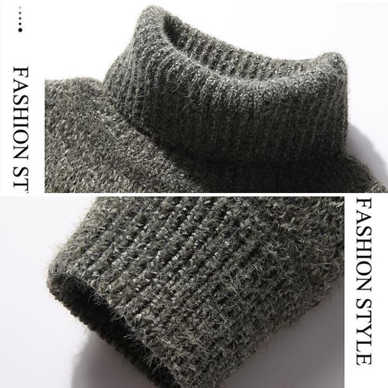 Осенне-зимний свитер с высоким воротом и бархатная толстая рубашка с низом, однотонный модный брендовый свитер, свободный кардиган, мужской пуловер