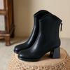 Fashion Plus Size 43 Women Victorian Ankle Boots Leather Lace Heel Shoes for Women Lace Up Spliced Fashion Ladies High Heels Woman Boots