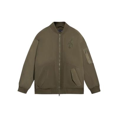 Li-Ning Cf Trace Series Dream Chasing Theme Utility Пуховик с воротником-стойкой Верхняя одежда унисекс Оливково-зеленый AYMS407-1