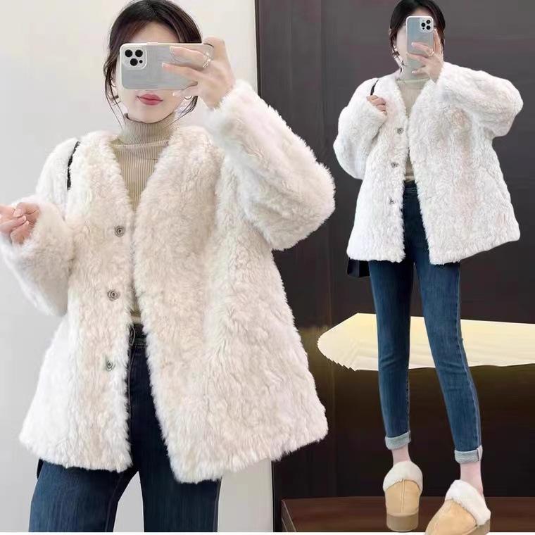 Модное пальто из овечьей шерсти высокого качества, женское, короткое, на осень и зиму, новое пальто с интегрированным искусственным мехом