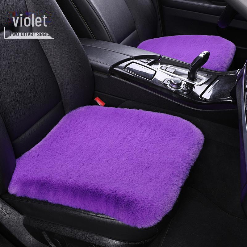 Комплект плюшевых зимних подушек для автомобильных сидений: Нескользящий, утолщенный мех кролика, универсальная посадка