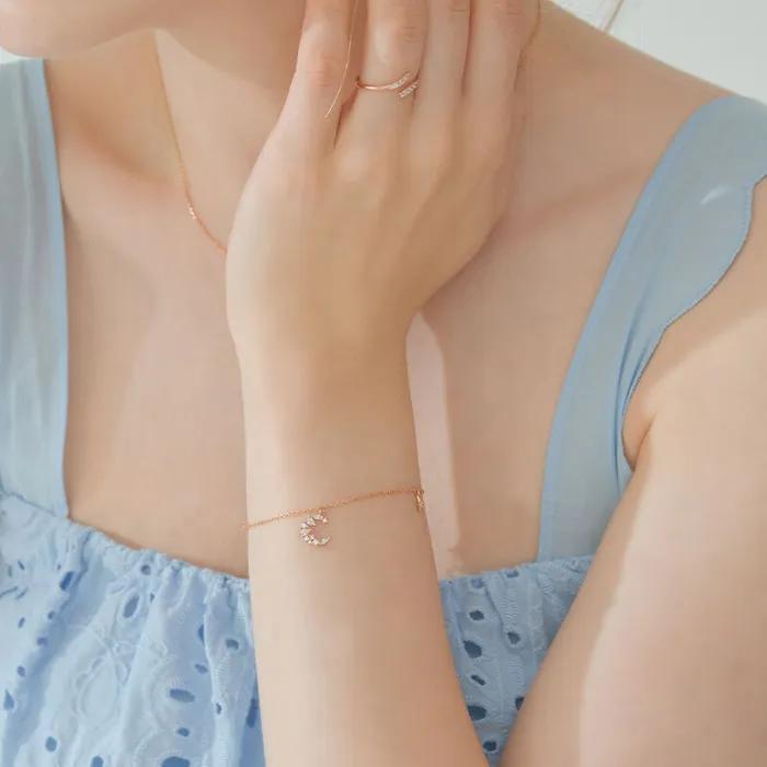 Серебристо-розовый браслет «Лунное сияние» TBSSVP13664M