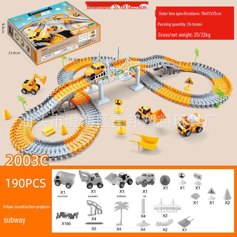 Электрическая игрушка-трековая трасса для динозавров с колесом обозрения для детей