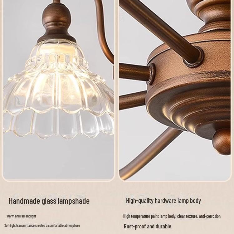 "2025 French Medieval Style Chandelier: Retro Living Room, Bedroom, and Restaurant Lamp."