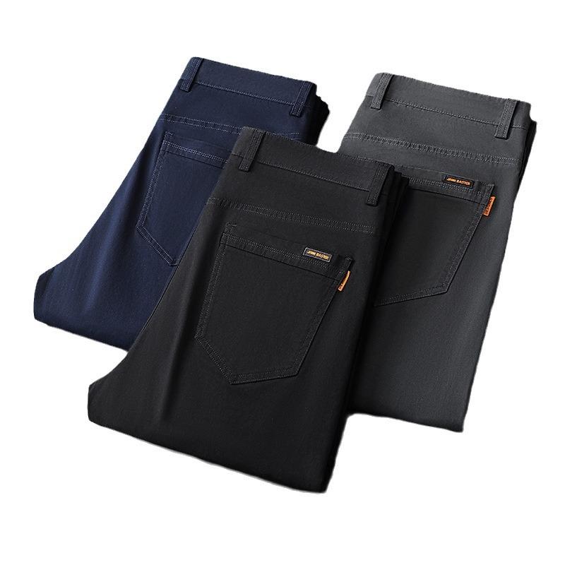 Весна и осень 2024 года, новые повседневные брюки высокого класса для мужчин, прямые свободные широкие брюки в деловом стиле