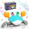 Kids Crawling Crab Toy with Electronic Light Up Crawling Automatically Avoids Moving Toy for Boys and Girls Music, Toy, Obstacles, Kids,