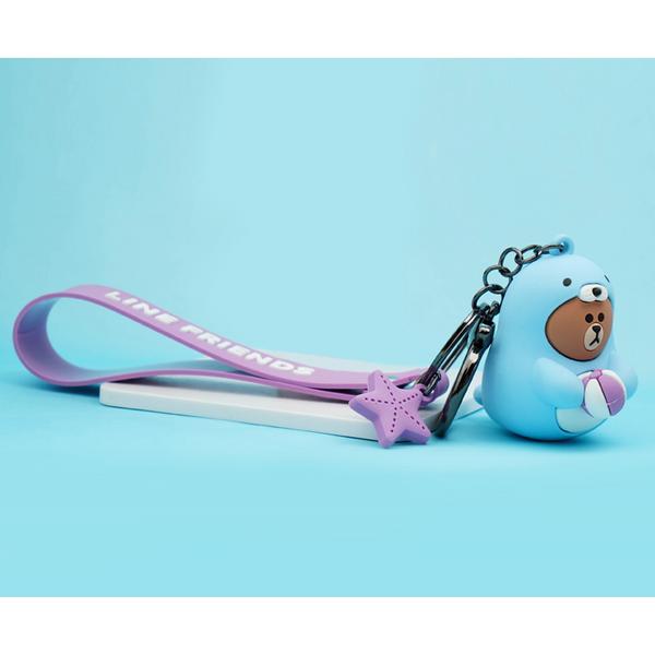 Kakao Line Friends Cute Character Key Ring / Key Ring / Key Holder, 6) Auto Brown