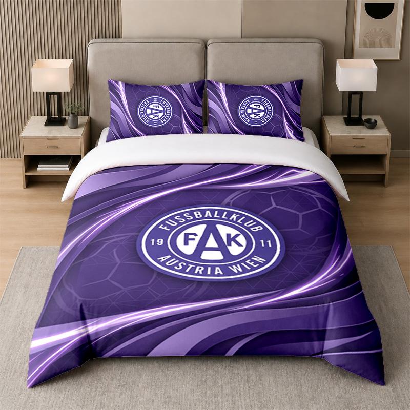 3Pcs Bedding SetAustria Wien FC Soft Bed Sheet and Two Pillowcases Home Bedroom Decor