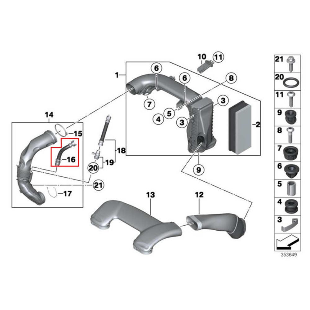 Крышка распредвала Патрубок воздухозаборника воздушного фильтра Сапун Для 3 СЕРИИ E90/E91/E92/E93 2004-2013