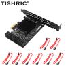 PCIe SATA карта расширения PCI-E 1X на 2-20 портов SATA3.0 Адаптер PCI E SATAIII Контроллер PCI Express Мультипликатор С SATA кабелями