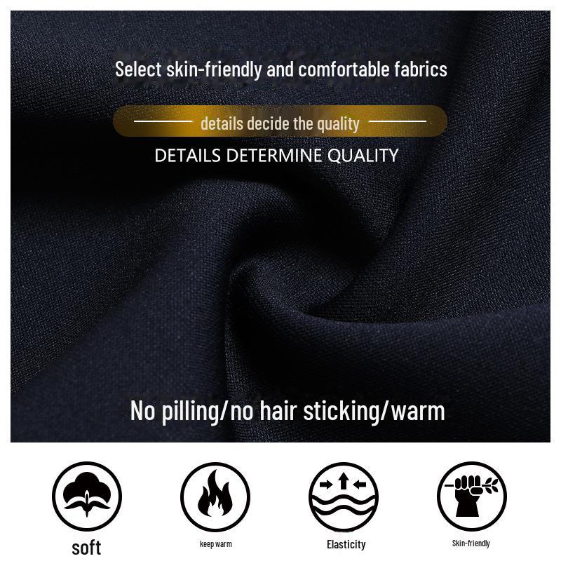 Men's Autumn/Winter Casual Business Trousers: Solid Color, Elastic Waist, Non-Iron, Anti-Wrinkle, Straight Fit.