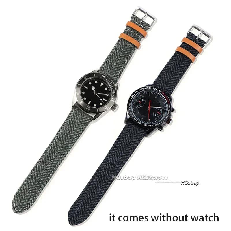 Ретро Нейлоновый Кожаный Ремешок на Запястье для Часов Seiko для Rolex Универсальный Браслет Ремень Мужской Женский Быстросъемный Ремешок Аксессуары