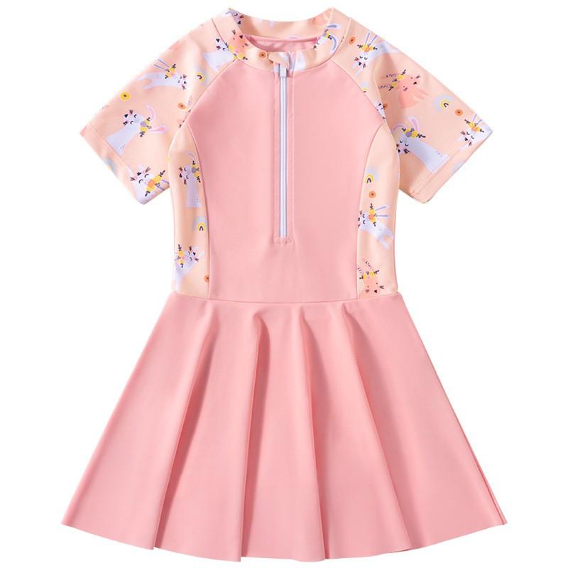 Girls Swimwear One-Piece Bathing Suit Kids Pool Beach Swimming Costume Cartoon Design Nylon Fabric