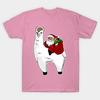 T Shirt Women Christmas Santa Llama Funny Xmas Gift Alpaca Harajuku Print Kawaii Tshirt Summer Short Sleeve Female T-Shirt Top Tee