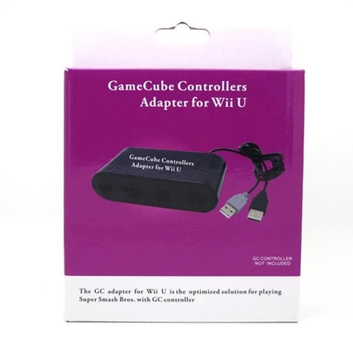 Adaptateur contrôleur GameCube 4 ports - Nintendo - Wii U - Couleur noire - Alimentation USB
