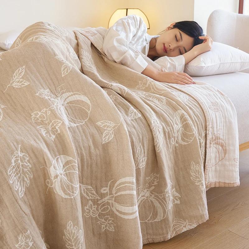 Летнее одеяло из 100% хлопковой марли, дышащее покрывало, жаккардовый плед, легкая кровать, одеяла и покрывала, не садятся