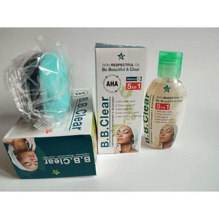 Huile et savon éclaircissant anti-tâches - B B clear - 150 ml - Sans parabène - Mixte - Adulte