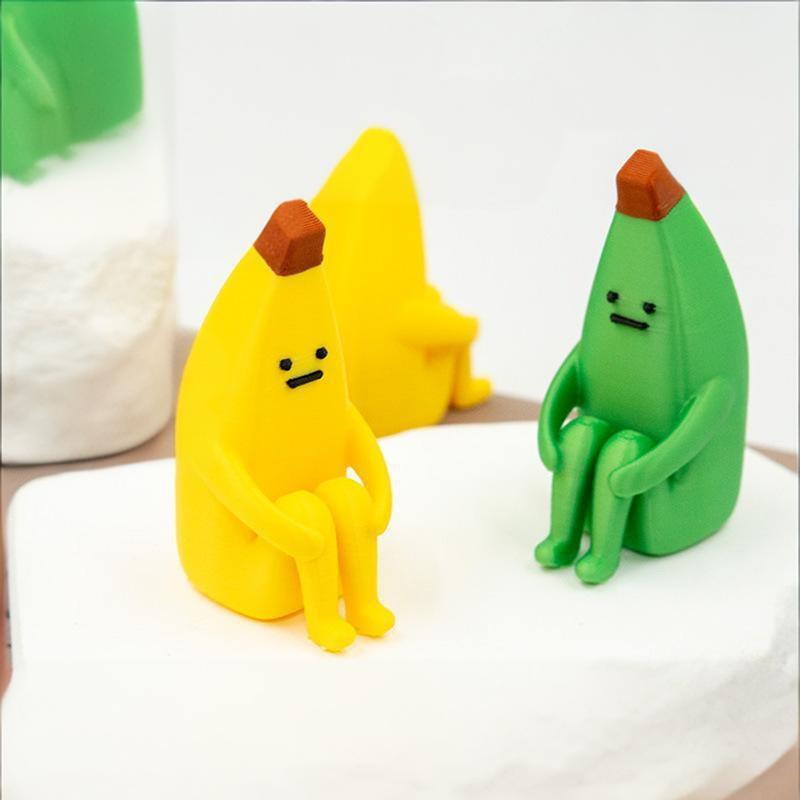 Милая тревожная банановая фигурка, 3D-печать, прочный пластик, креативная статуэтка для дома, гостиной, полки под телевизор, декор, подарок