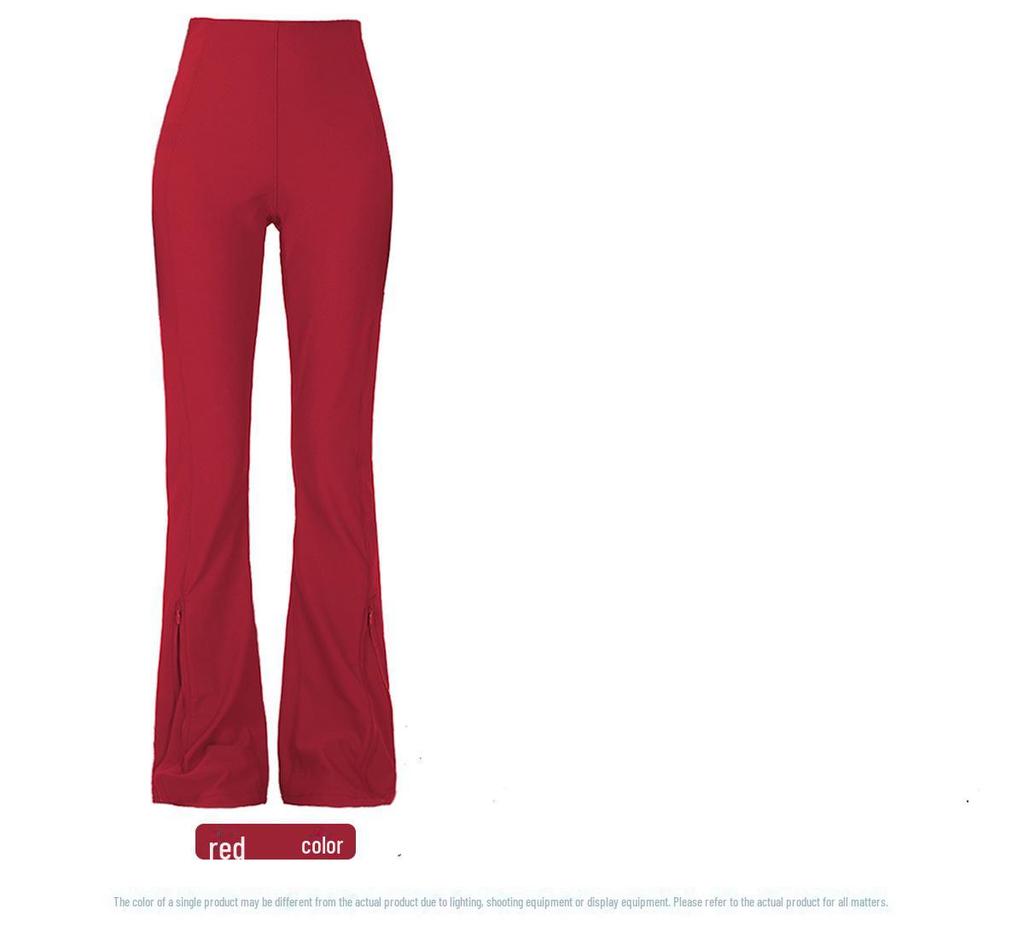 Lu New Threaded High-Waist Bell-Bottom Yoga Pants - Hip Lift, Slimming, All-Match, High Elasticity, Comfortable for Indoor or Outdoor Wear.