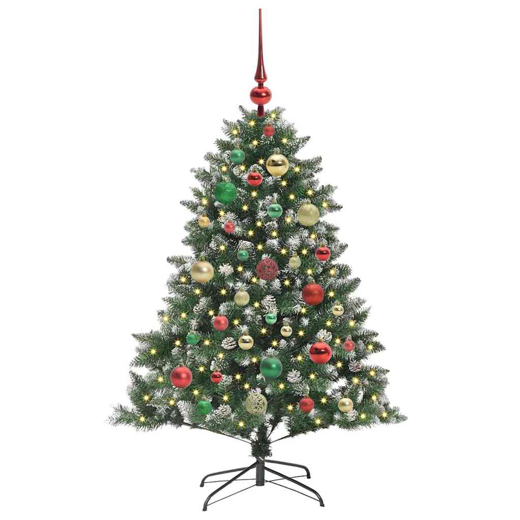 Artificial Christmas Tree with 150 LEDs and Stand Green 120 cm